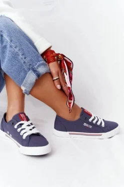 Sale Big Star Shoes Damskie Tenisówki BIG STAR HH274063 Granatowe