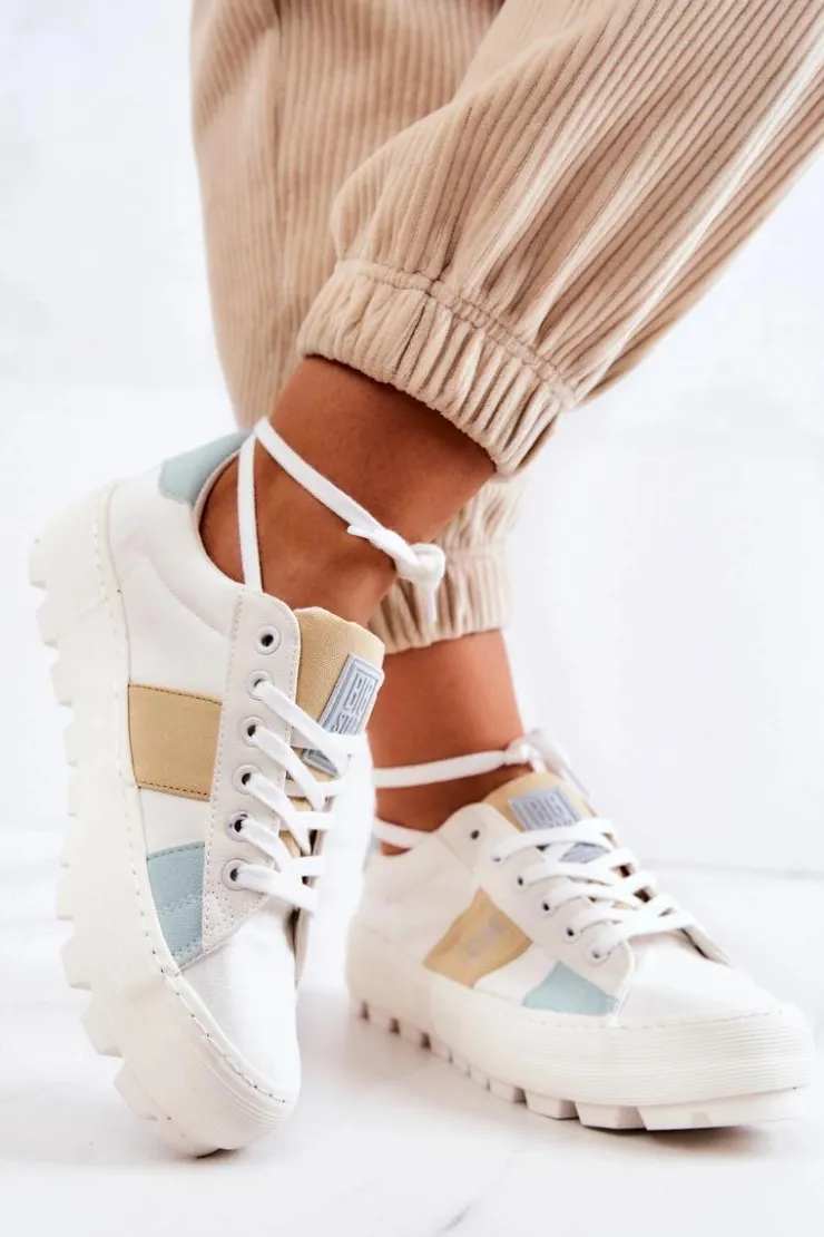 Outlet Big Star Shoes Damskie Tenisówki BIG STAR JJ274480 Białe