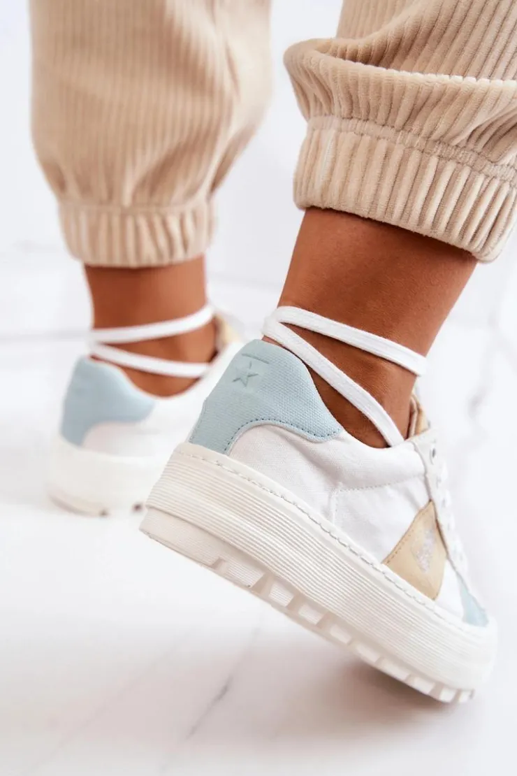 Outlet Big Star Shoes Damskie Tenisówki BIG STAR JJ274480 Białe