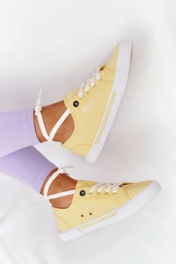 Clearance Big Star Shoes Damskie Tenisówki BIG STAR HH274062 Żółte