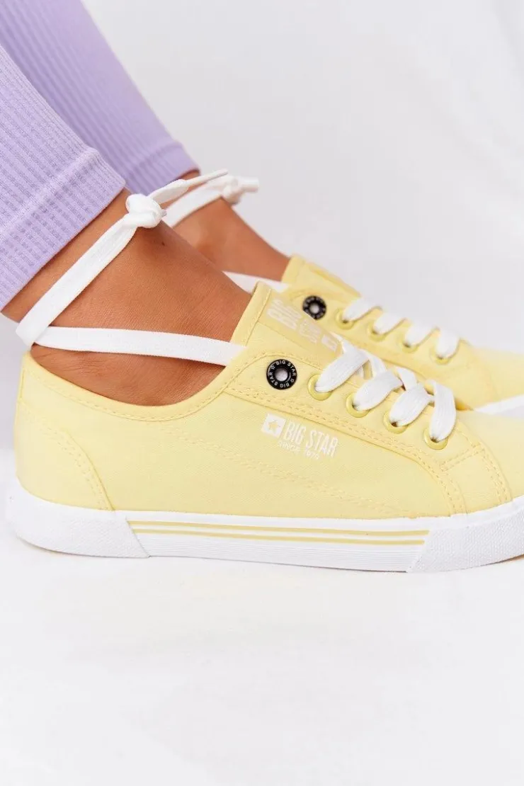 Clearance Big Star Shoes Damskie Tenisówki BIG STAR HH274062 Żółte