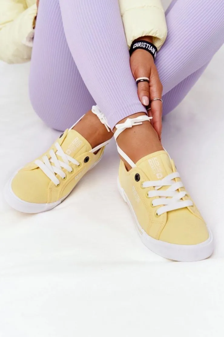 Clearance Big Star Shoes Damskie Tenisówki BIG STAR HH274062 Żółte