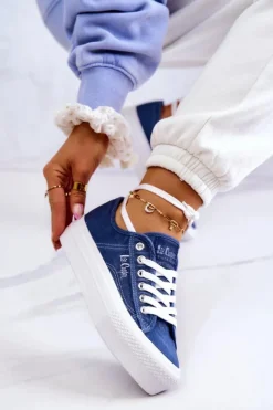 Lee Cooper Trampki Damskie Niskie*Damskie Tenisówki LCW-22-31-0834L Niebieskie