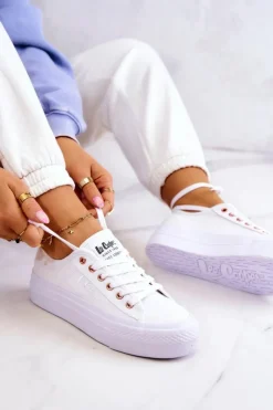 Clearance Lee Cooper Damskie Tenisówki LCW-22-31-0890L Białe