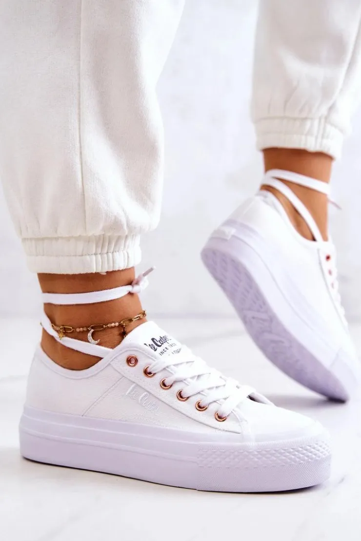 Clearance Lee Cooper Damskie Tenisówki LCW-22-31-0890L Białe