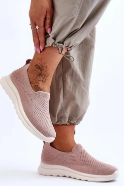 Evento Trampki Damskie Slip-On|Trampki Damskie Niskie*Damskie Tenisówki Materiałowe Wsuwane Różowe Adiora Różowy