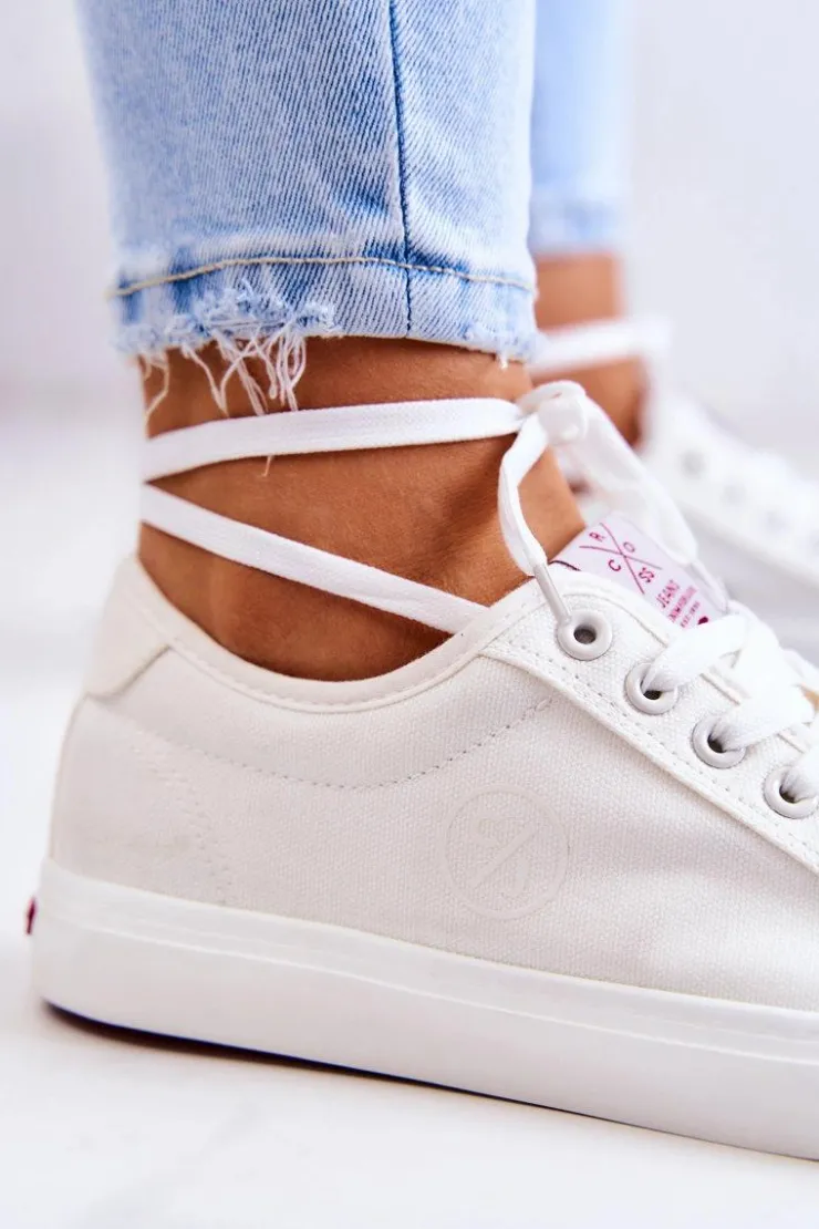 Best Cross Jeans Damskie Tenisówki Materiałowe JJ2R4050C Białe