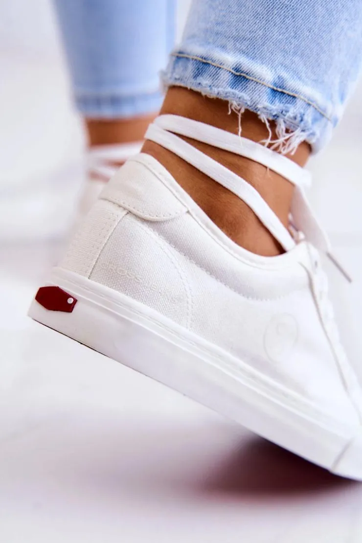 Best Cross Jeans Damskie Tenisówki Materiałowe JJ2R4050C Białe