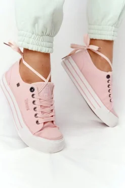 Discount Big Star Shoes Damskie Tenisówki Na Platformie BIG STAR HH274058 Różowe