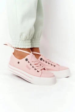 Discount Big Star Shoes Damskie Tenisówki Na Platformie BIG STAR HH274058 Różowe