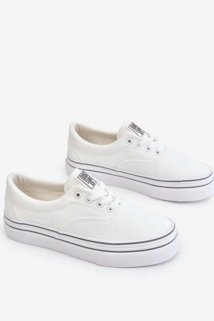 New Big Star Shoes Damskie Tenisówki Na Platformie Big Star LL274228 Białe