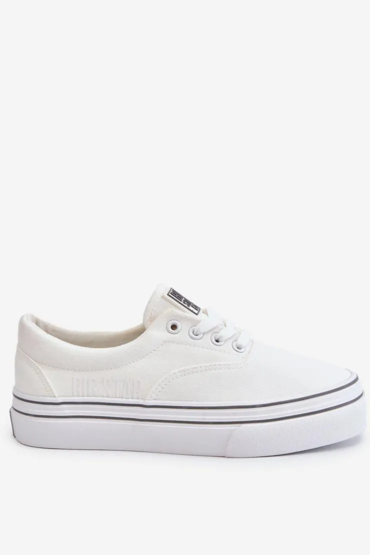 New Big Star Shoes Damskie Tenisówki Na Platformie Big Star LL274228 Białe