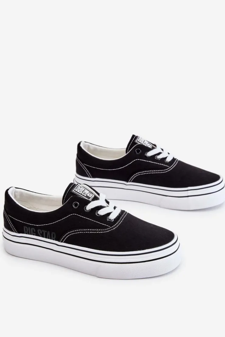 Damskie Big Star Shoes Damskie Tenisówki Na Platformie Big Star LL274230 Czarne