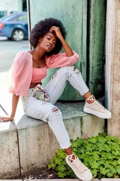 Boto Trampki Damskie Niskie*Damskie Tenisówki Na Platformie Beżowe Big City Life