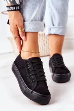 Boto Trampki Damskie Niskie*Damskie Tenisówki Na Platformie Czarne Skateboard