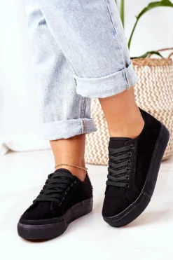 Boto Trampki Damskie Niskie*Damskie Tenisówki Na Platformie Czarne Skateboard