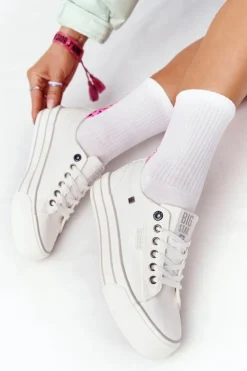 Big Star Shoes Damskie Tenisówki Na Platformie BIG STAR HH274052 Białe
