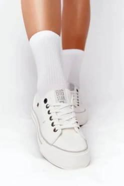 Big Star Shoes Damskie Tenisówki Na Platformie BIG STAR HH274052 Białe