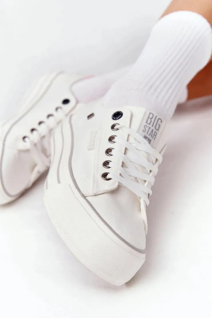 Big Star Shoes Damskie Tenisówki Na Platformie BIG STAR HH274052 Białe