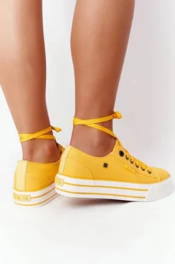 Hot Big Star Shoes Damskie Tenisówki Na Platformie BIG STAR HH274055 Żółte