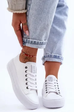 Hot Big Star Shoes Damskie Tenisówki Na Platformie Big Star LL274A177 Białe