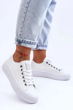 Hot Big Star Shoes Damskie Tenisówki Na Platformie Big Star LL274A177 Białe