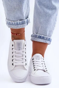 Hot Big Star Shoes Damskie Tenisówki Na Platformie Big Star LL274A177 Białe