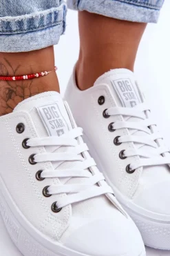 Hot Big Star Shoes Damskie Tenisówki Na Platformie Big Star LL274A177 Białe