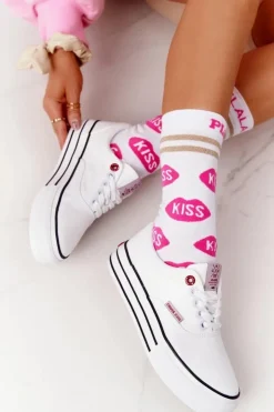 Damskie Cross Jeans Damskie Tenisówki Na Platformie FF2R4001C Białe