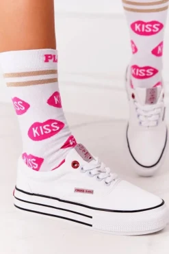 Damskie Cross Jeans Damskie Tenisówki Na Platformie FF2R4001C Białe