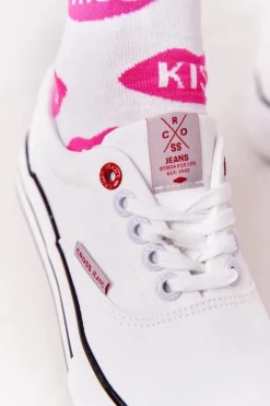 Damskie Cross Jeans Damskie Tenisówki Na Platformie FF2R4001C Białe