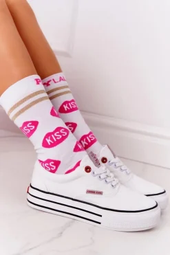 Damskie Cross Jeans Damskie Tenisówki Na Platformie FF2R4001C Białe