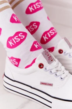 Damskie Cross Jeans Damskie Tenisówki Na Platformie FF2R4001C Białe