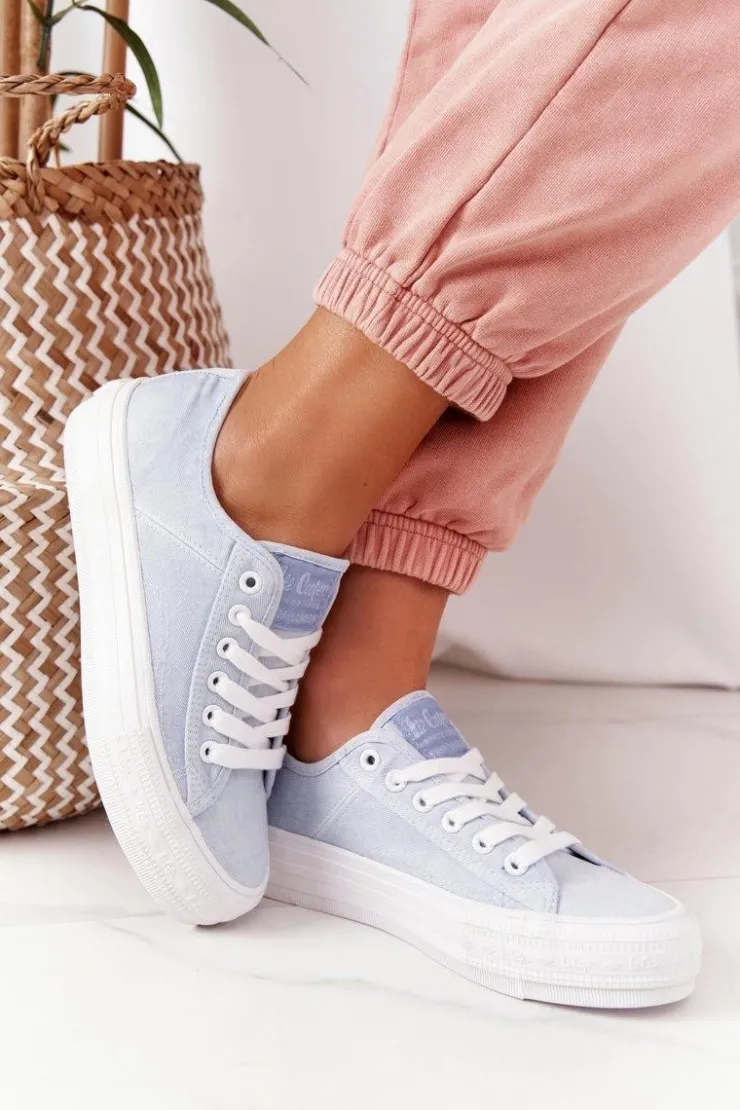 Lee Cooper Trampki Damskie Niskie*Damskie Tenisówki Na Platformie LCW-21-31-0123L Niebieskie