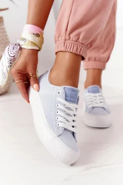 Lee Cooper Trampki Damskie Niskie*Damskie Tenisówki Na Platformie LCW-21-31-0123L Niebieskie