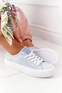 Lee Cooper Trampki Damskie Niskie*Damskie Tenisówki Na Platformie LCW-21-31-0123L Niebieskie