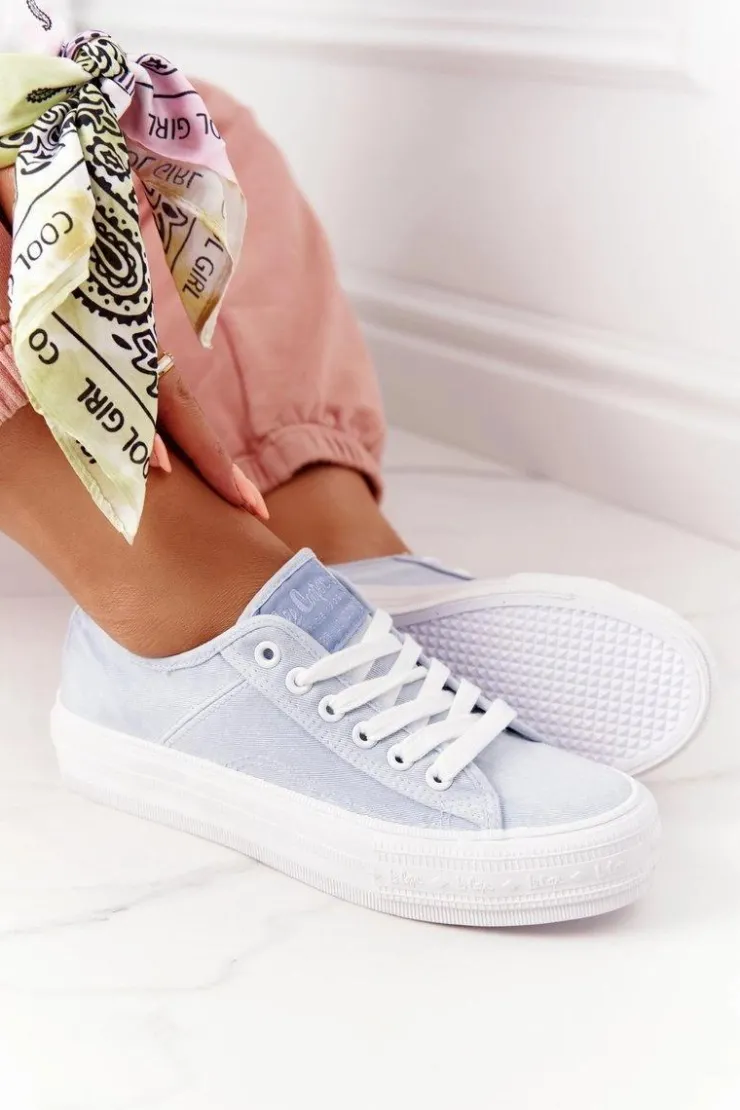 Lee Cooper Trampki Damskie Niskie*Damskie Tenisówki Na Platformie LCW-21-31-0123L Niebieskie