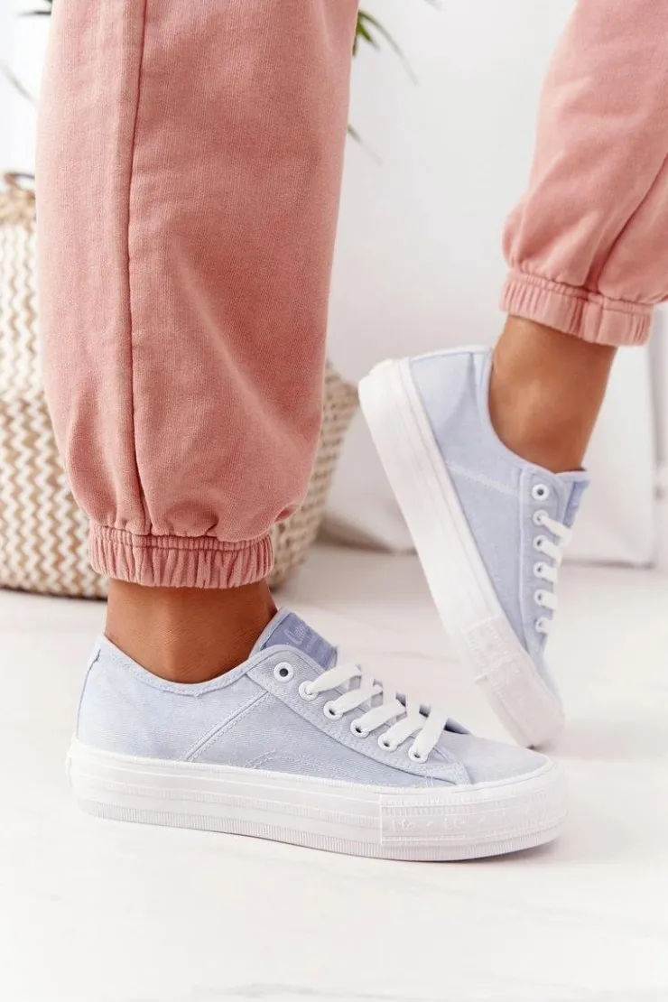 Lee Cooper Trampki Damskie Niskie*Damskie Tenisówki Na Platformie LCW-21-31-0123L Niebieskie