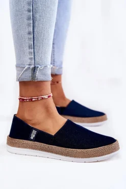 Big Star Shoes Trampki Damskie Slip-On|Trampki Damskie Big Star*Damskie Tenisówki Slip On Big Star KK276009 Granatowe