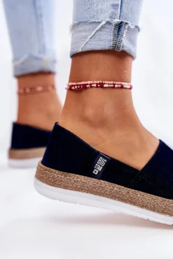 Big Star Shoes Trampki Damskie Slip-On|Trampki Damskie Big Star*Damskie Tenisówki Slip On Big Star KK276009 Granatowe