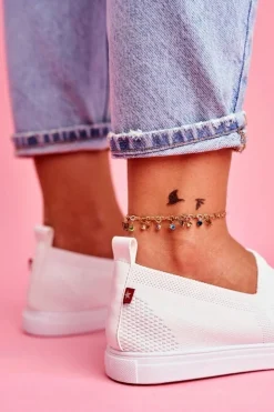 Damskie Big Star Shoes Damskie Tenisówki Slip-on Białe Big Star FF274A608