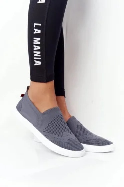 Clearance Big Star Shoes Damskie Tenisówki Slip-on Big Star FF274A607 Szare