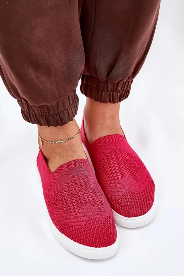 Big Star Shoes Trampki Damskie Slip-On|Trampki Damskie Big Star*Damskie Tenisówki Slip-on Big Star FF274A605 Fuksja Różowy