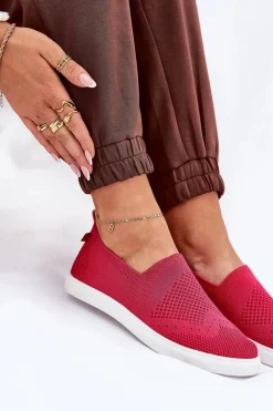 Big Star Shoes Trampki Damskie Slip-On|Trampki Damskie Big Star*Damskie Tenisówki Slip-on Big Star FF274A605 Fuksja Różowy