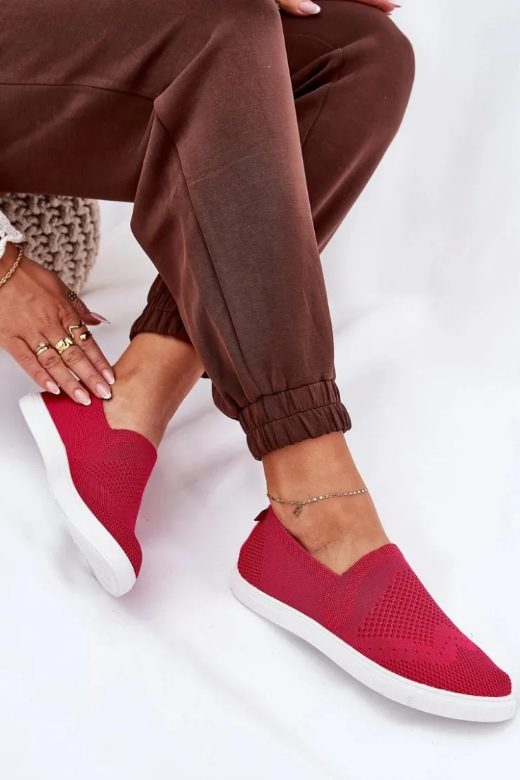 Big Star Shoes Trampki Damskie Slip-On|Trampki Damskie Big Star*Damskie Tenisówki Slip-on Big Star FF274A605 Fuksja Różowy