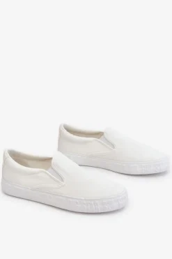 Damskie Big Star Shoes Damskie Tenisówki Slip-On Big Star LL274389 Białe