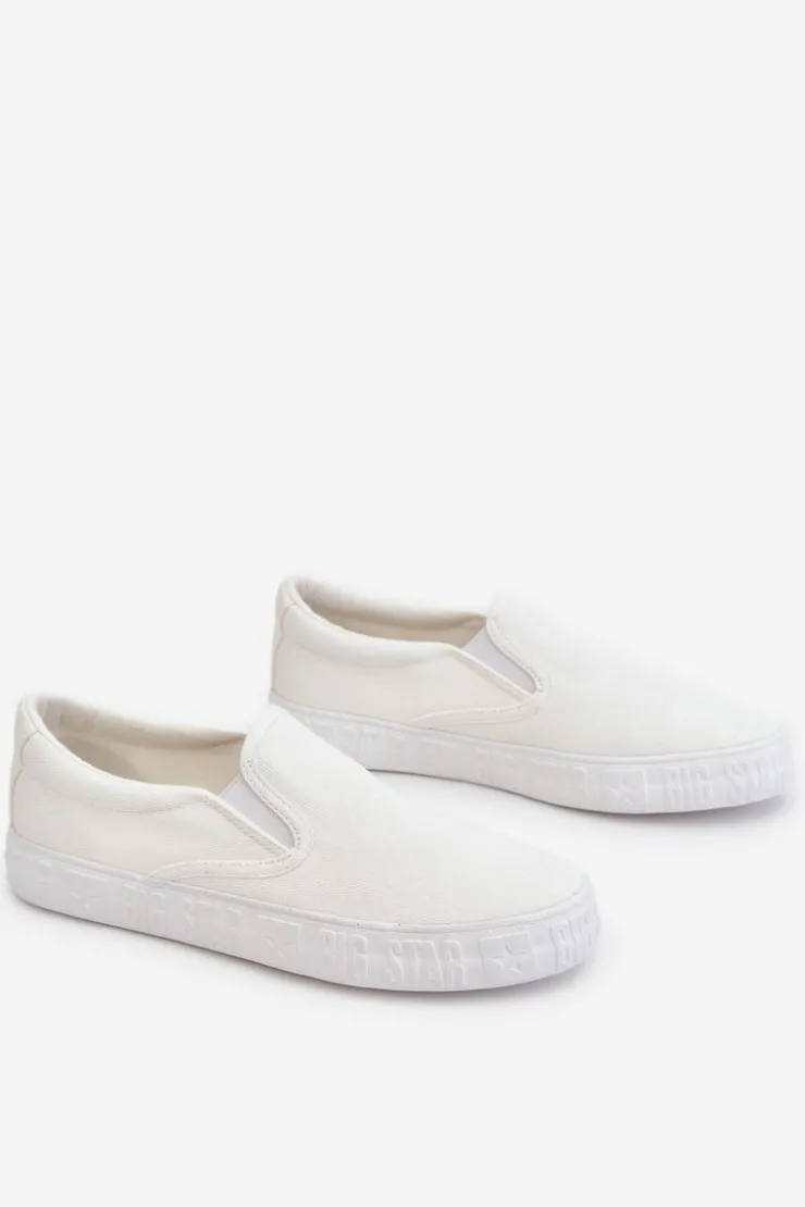 Damskie Big Star Shoes Damskie Tenisówki Slip-On Big Star LL274389 Białe