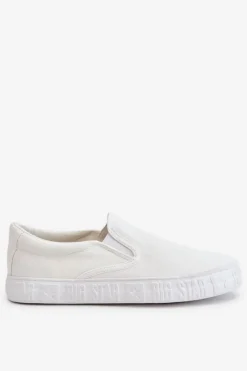 Damskie Big Star Shoes Damskie Tenisówki Slip-On Big Star LL274389 Białe