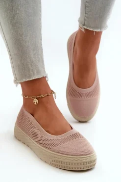 Discount Evento Damskie Tenisówki Slip-on Na Platformie Różowe Pimadea