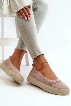 Discount Evento Damskie Tenisówki Slip-on Na Platformie Różowe Pimadea